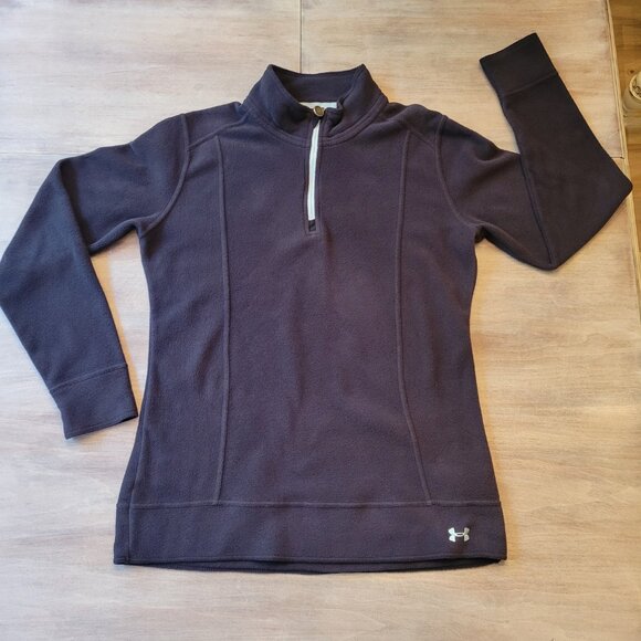 Under Armour Women’s Blue 1/4 Zip Fleece Pullover Sweatshirt Size Large - Picture 1 of 10